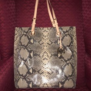 Michael Kors jet set Embossed Python N/S tote